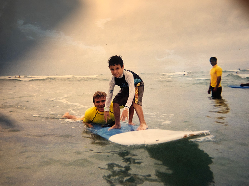 Dr. Bogdahn working with youth for surfing